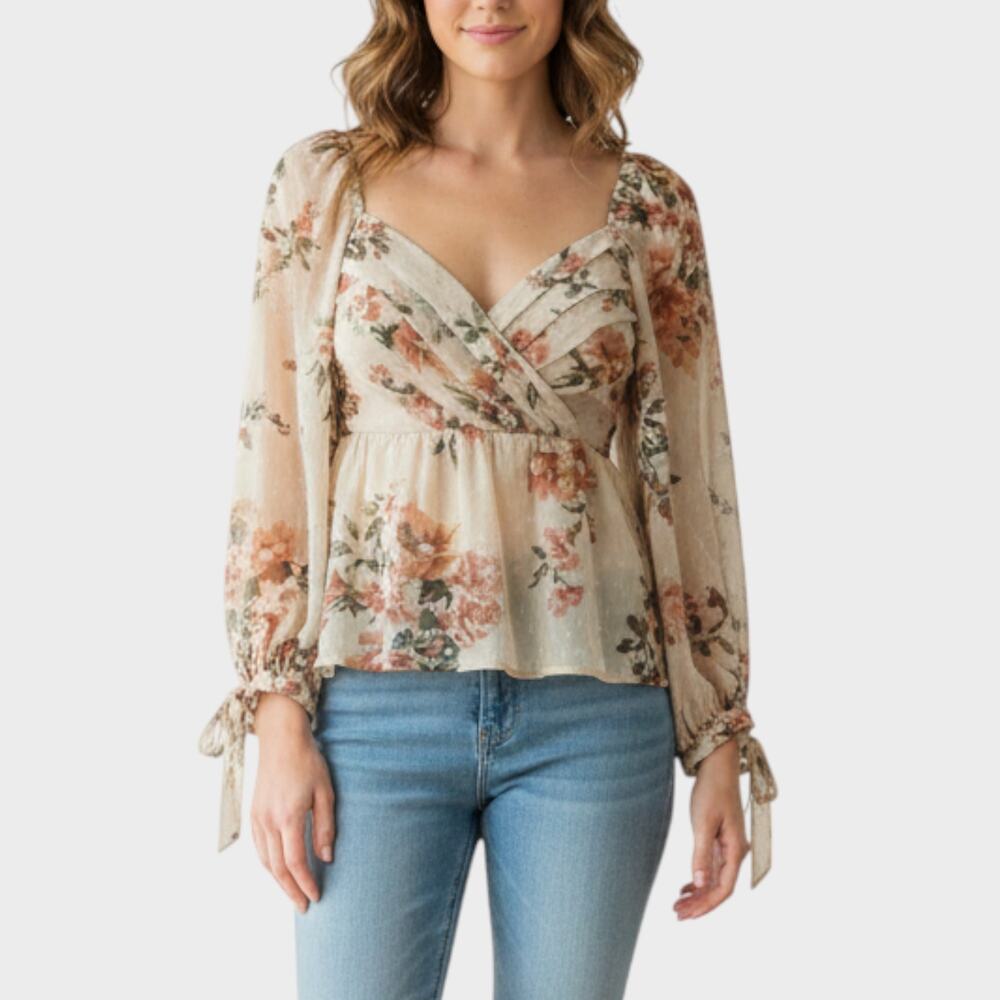 Promesa Floral Peplum Blouse